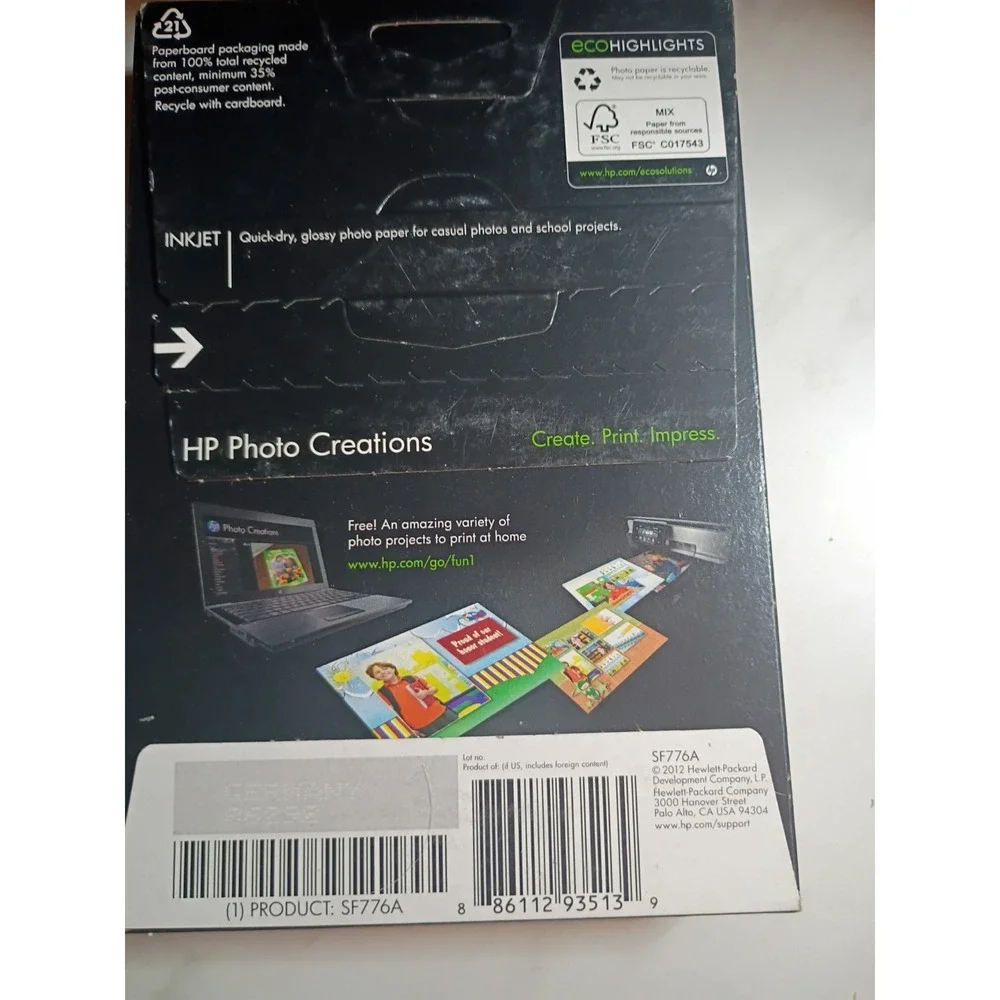 HP Everyday Photo Paper Glossy 4x6 125 Sheets Inkjet Printer SF776A
